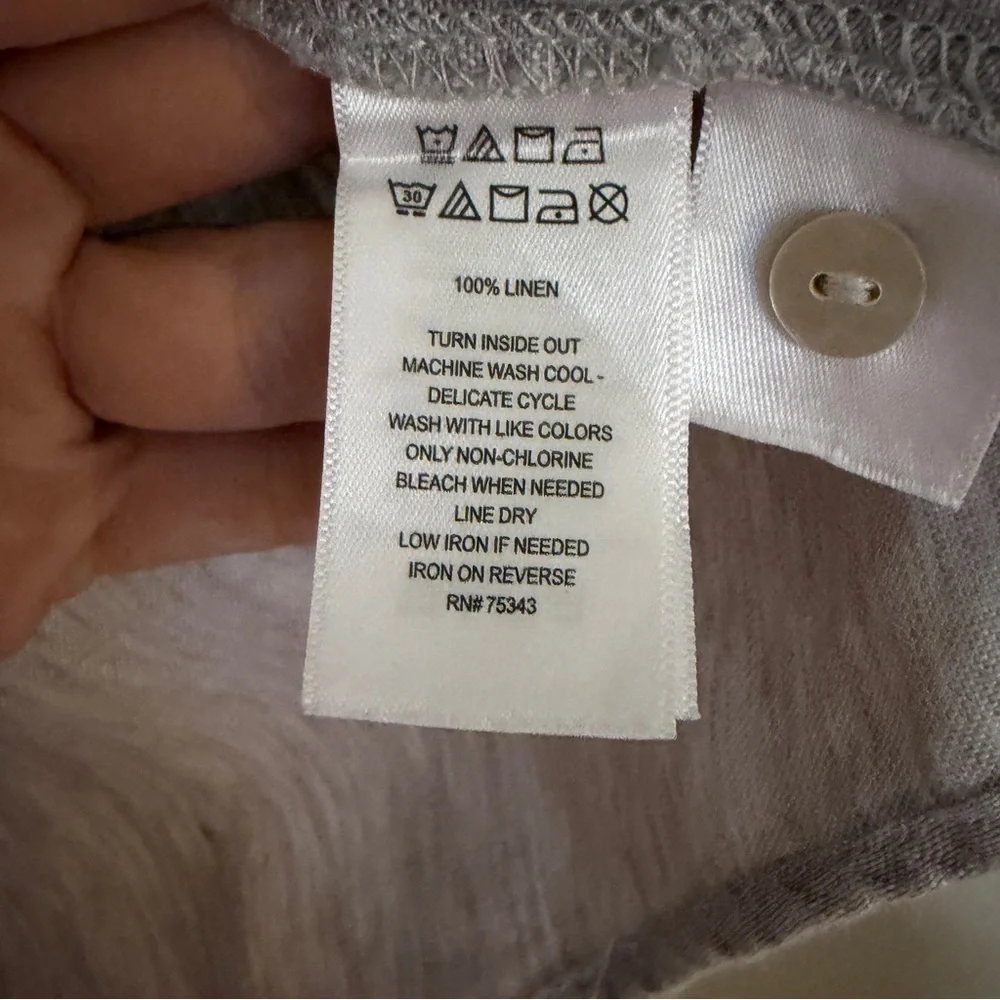 Halston Heritage Linen Button-Up Shirt Dress - Picture 4 of 8
